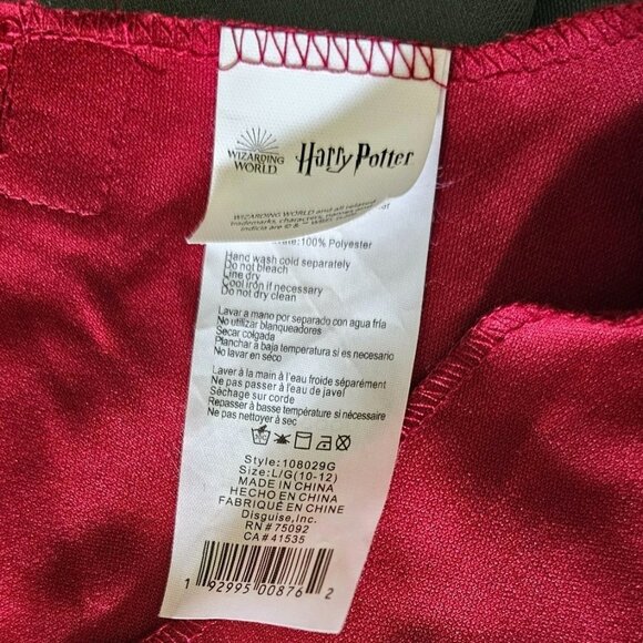 Harry Potter Gryffindor Costume Hermione Dress Collar Tie Hogwarts Girls 10-12 - Picture 6 of 6